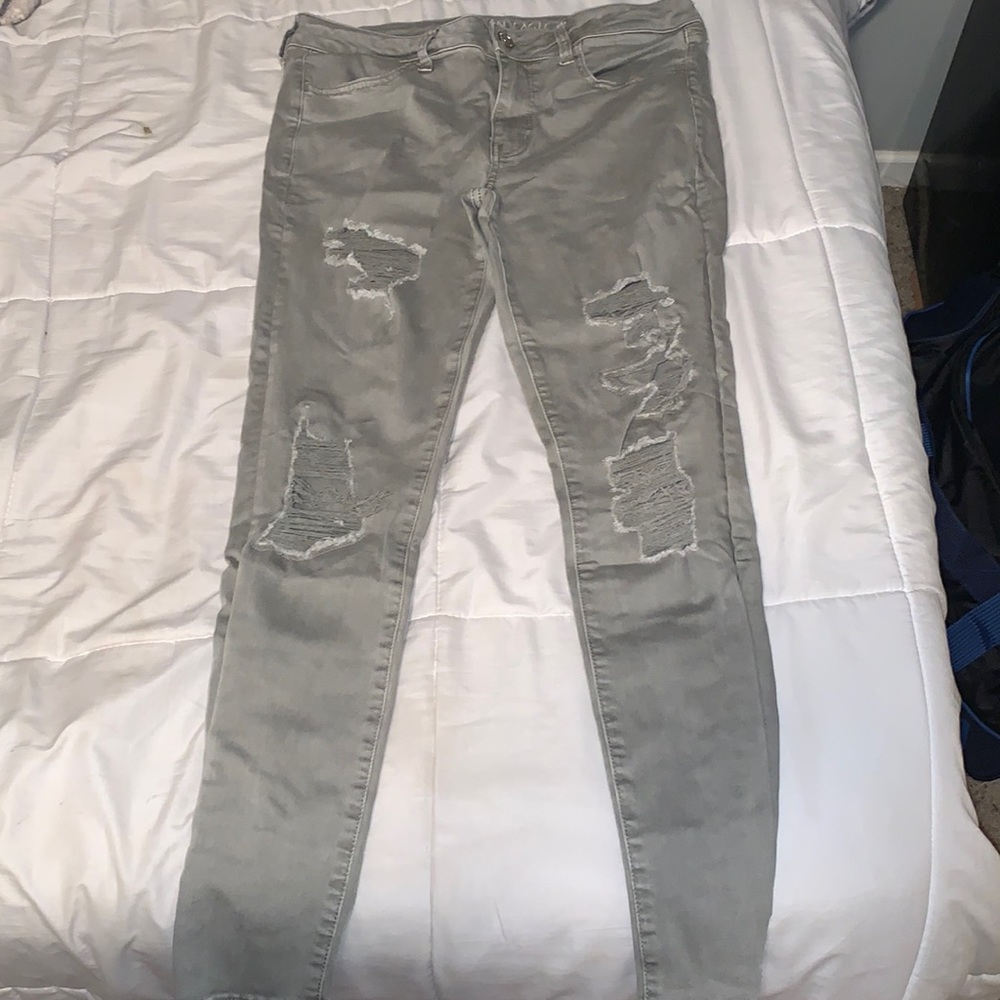 American eagle green jeans size 12 regular jeggings.